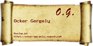 Ocker Gergely névjegykártya